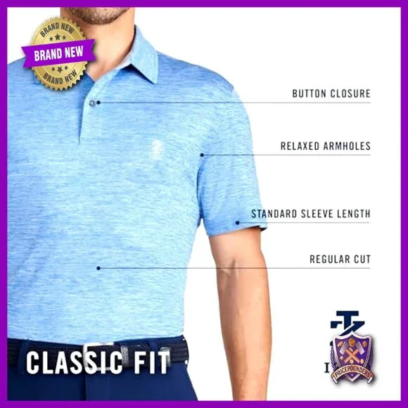 Men's Golf Polo with Moisture-Wicking Fabric and UPF Protection